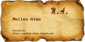 Melles Alma névjegykártya